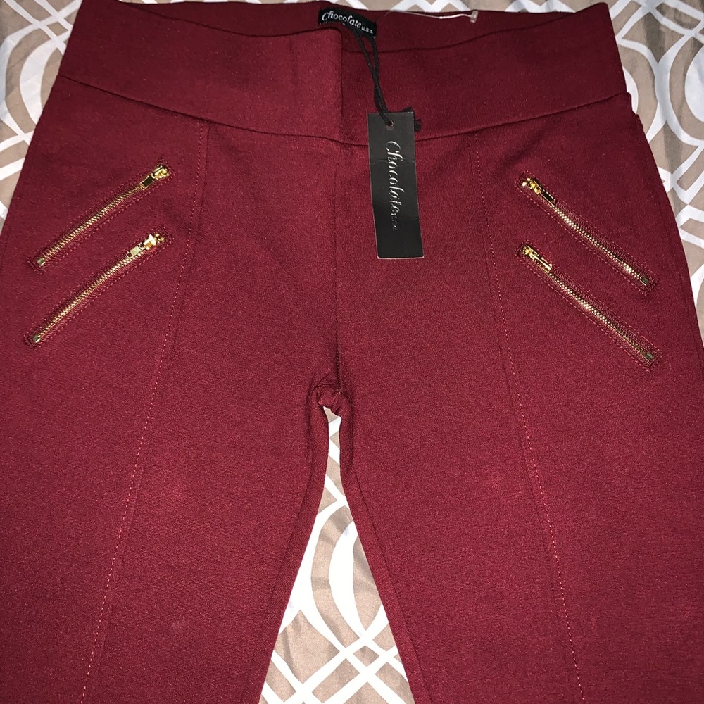 Burgundy pants size large